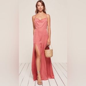 Reformation Silk Maxi Dress Backless 100% Silk
